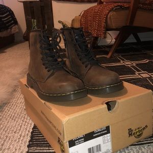 Dr. Martens dark brown 8 lace hole boots